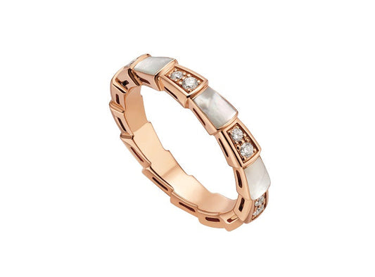 [Love More]SERPENTI RING PINK GOLD DIAMOND MOP 3MM