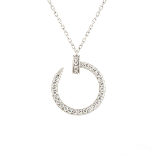 [Love More]JUSTE NECKLACE SILVER DIAMONDS