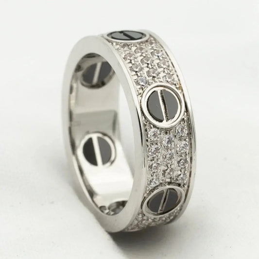 [Love More]LOVE RING 5.5MM DIAMONDS PAVED CERAMIC