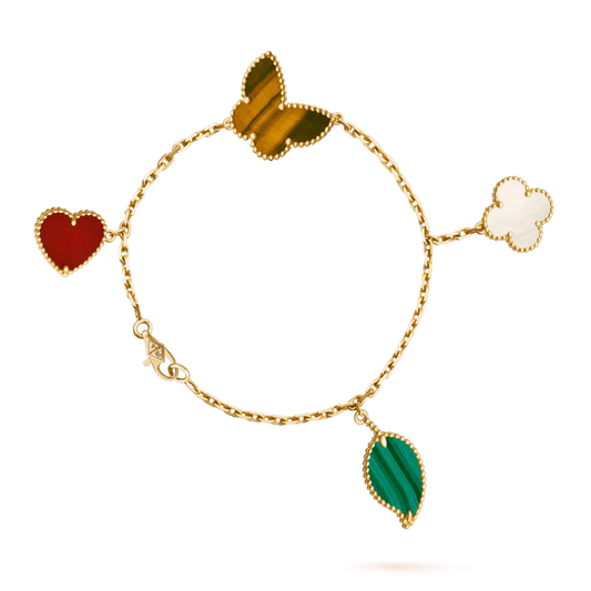 [Love More]LUCKY SPRING 5 MOTIF GOLD BRACELET