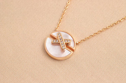 [Love More]JEUX DE ROSE GOLD DIAMOND NECKLACE