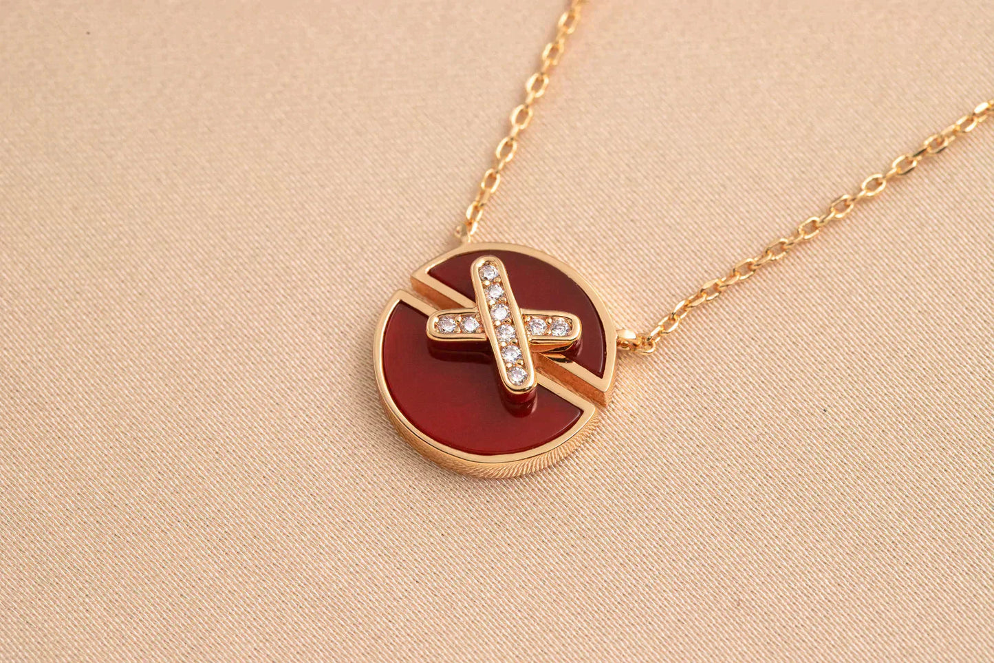 [Love More]JEUX DE ROSE GOLD DIAMOND NECKLACE