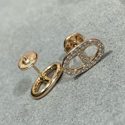 [Love More]HM FULL DIAMOND PIG NOSE STUD EARRINGS