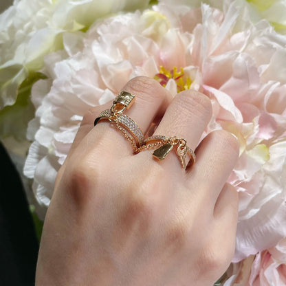 [Love More]HM KELLY CLOCHETTE DOUBLE RING IN  WITH DIAMONDS