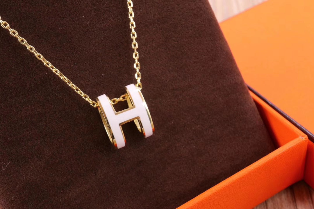 [Love More]HM CLIC YELLOW ENAMEL GOLD NECKLACE