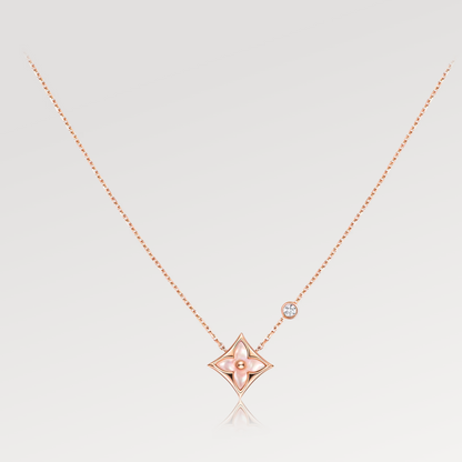 [Love More]STAR PINK MOP 1 DIAMOND PINK GOLD NECKLACE