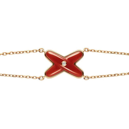 [Love More]JEUX BRACELET CARNELIAN PINK GOLD 1 DIAMOND