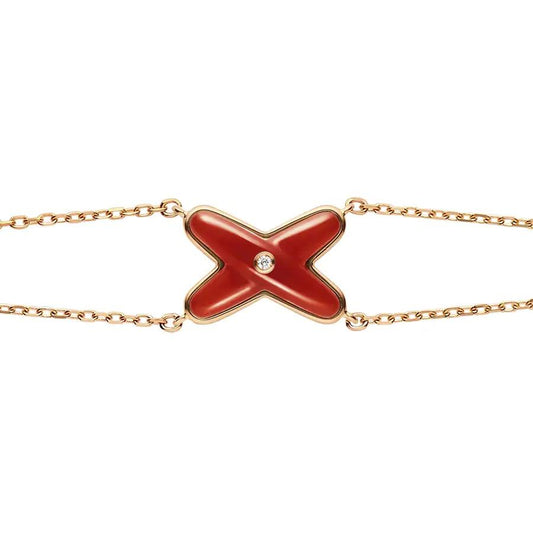 [Love More]JEUX BRACELET CARNELIAN PINK GOLD 1 DIAMOND