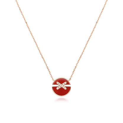 [Love More]JEUX DE ROSE GOLD DIAMOND NECKLACE