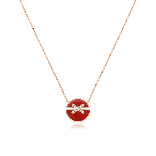 [Love More]JEUX DE ROSE GOLD DIAMOND NECKLACE