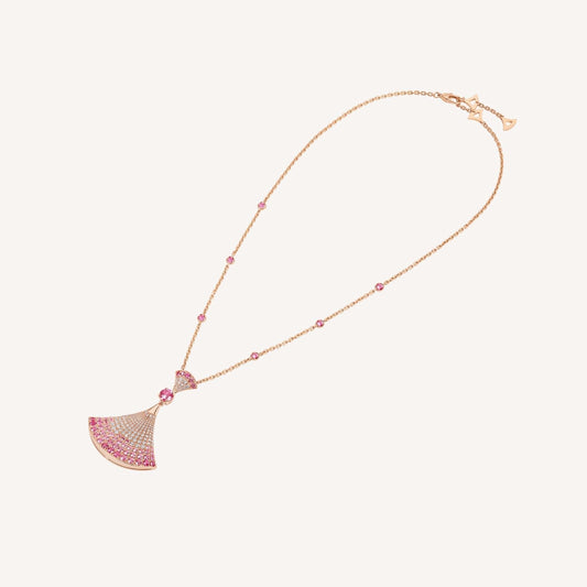 [Love More]DREAM NECKLACK DIAMOND PINK GOLD