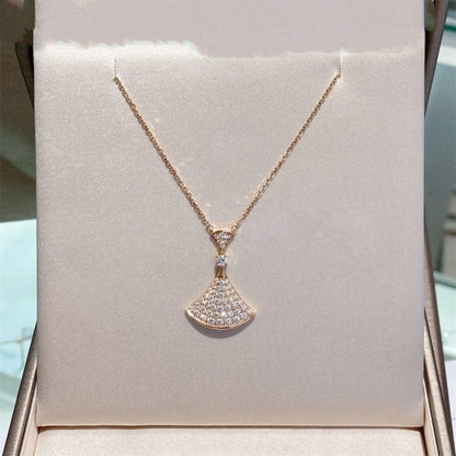 [Love More]DREAM NECKLACE PINK GOLD FULL DIAMOND