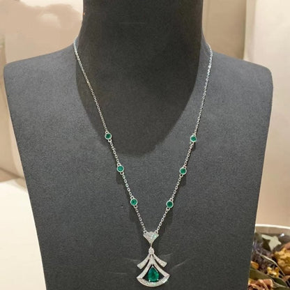 [Love More]DREAM NECKLACE MALACHITE DIAMOND SILVER