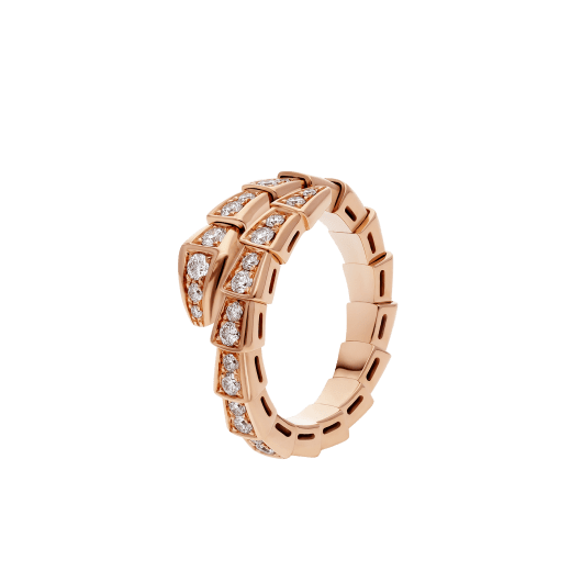 [Love More]SERPENTI RING PINK GOLD DIAMOND PAVED 4MM