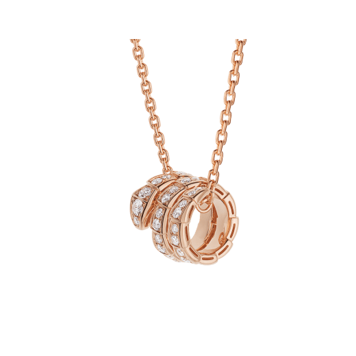 [Love More]SERPENTI PINK GOLD NECKLACE DOUBLE RING DIAMOND