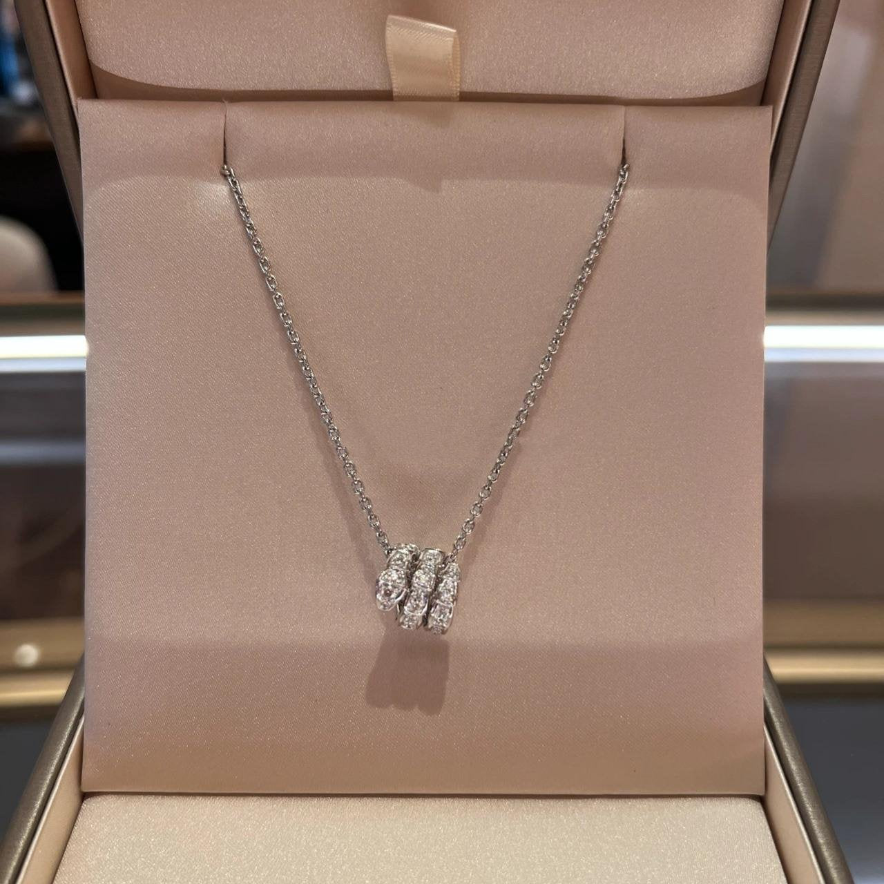 [Love More]SERPENTI  NECKLACE DOUBLE RING DIAMOND