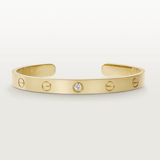 [Love More]LOVE BRACELET 6.1MM 1 DIAMOND OPEN CUFF