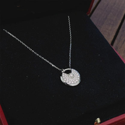 [Love More]AMULETTE SILVER FULL DIAMOND NECKLACE