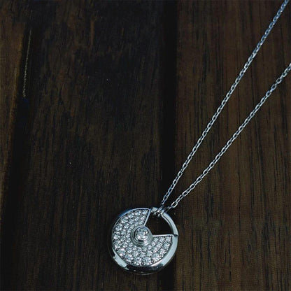 [Love More]AMULETTE SILVER FULL DIAMOND NECKLACE