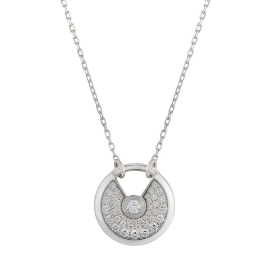 [Love More]AMULETTE SILVER FULL DIAMOND NECKLACE