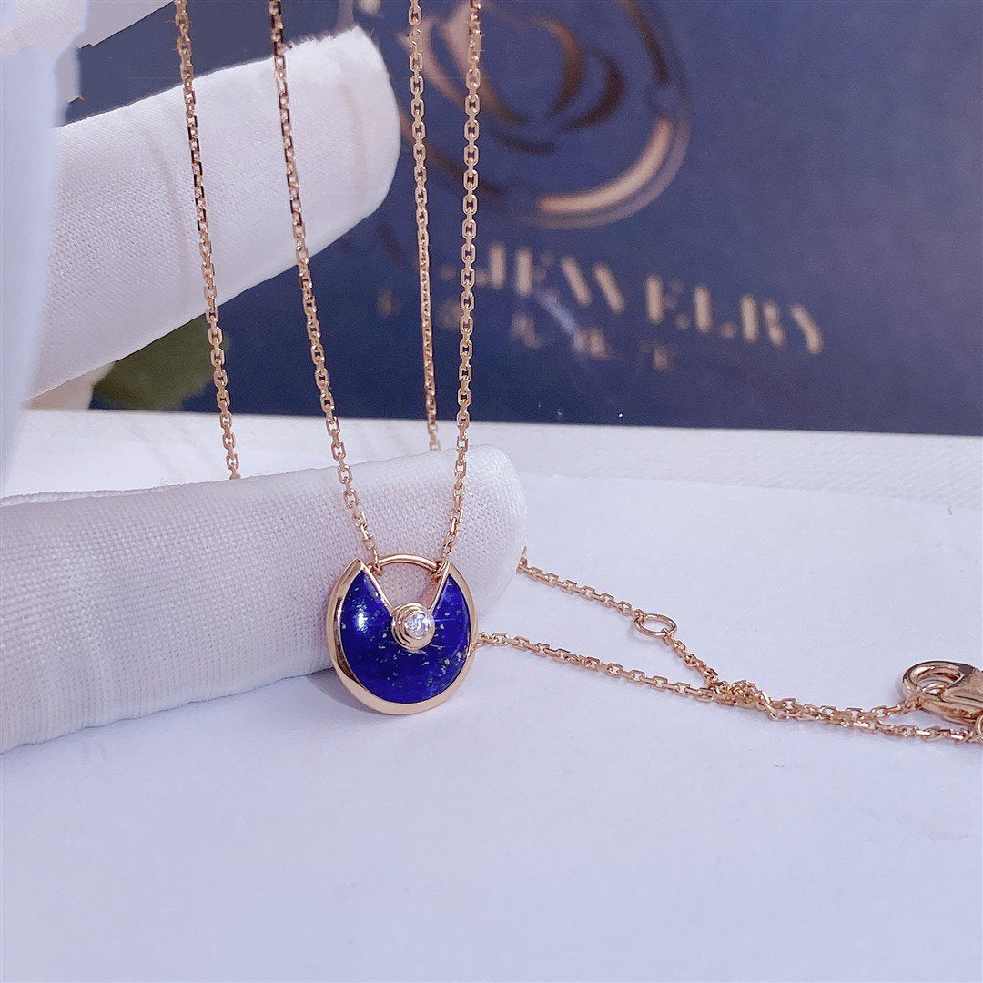 [Love More]AMULETTE ROSE GOLD AGATE NECKLACE