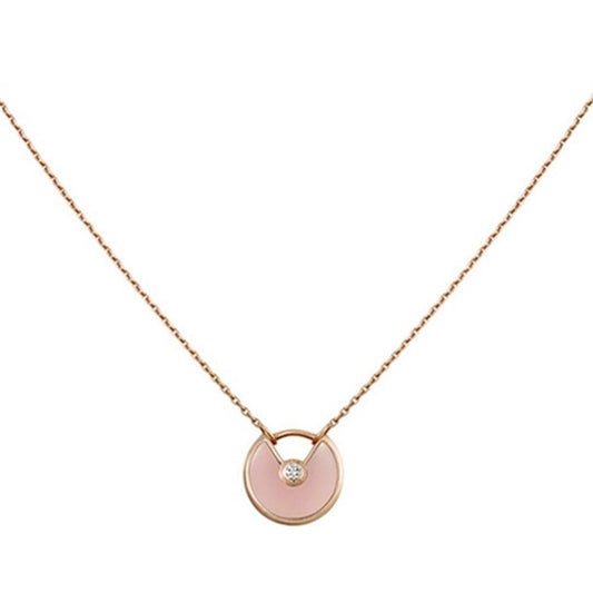 [Love More]AMULETTE ROSE GOLD PINK MOP NECKLACE