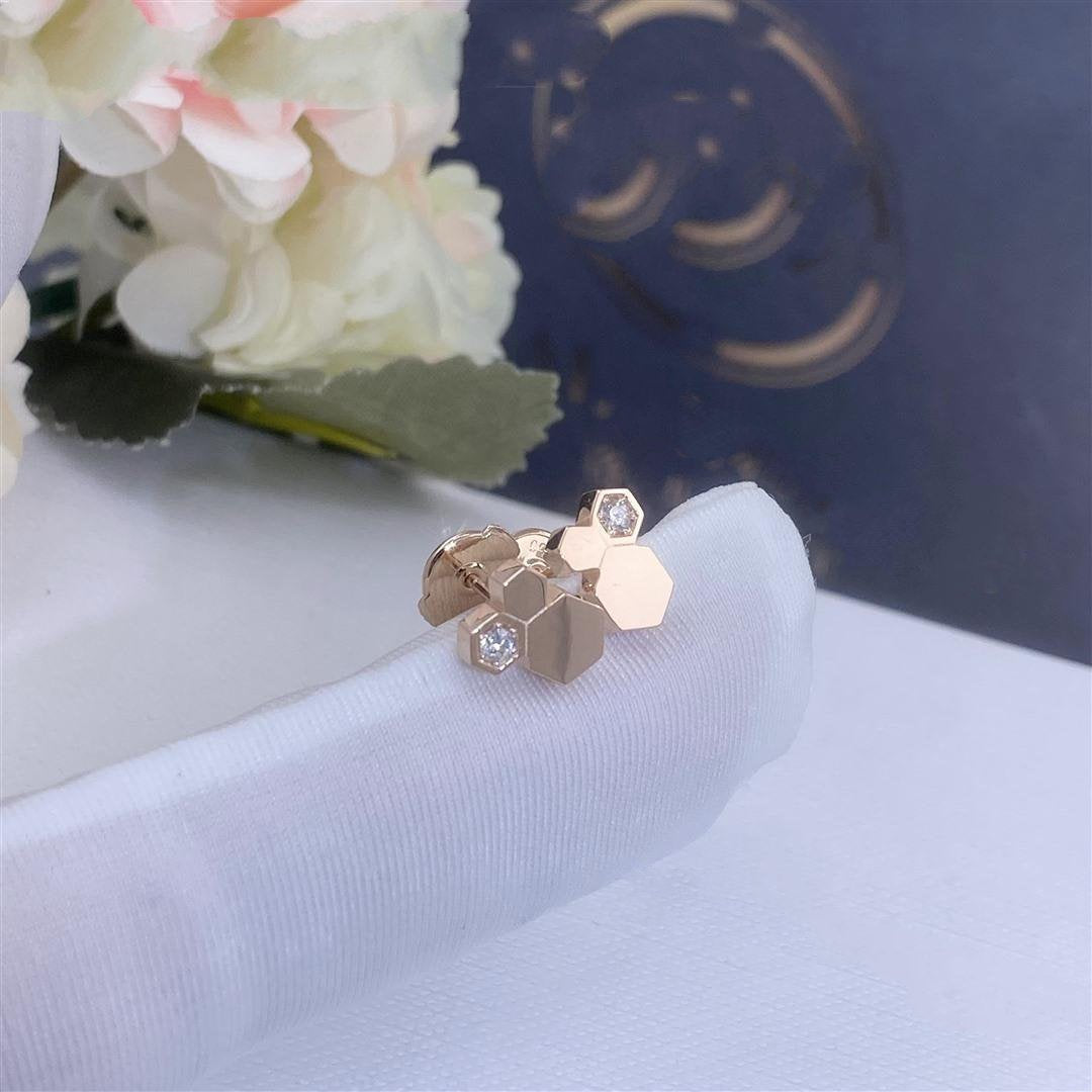 [Love More]BEE LOVE PINK GOLD DIAMOND EARRINGS