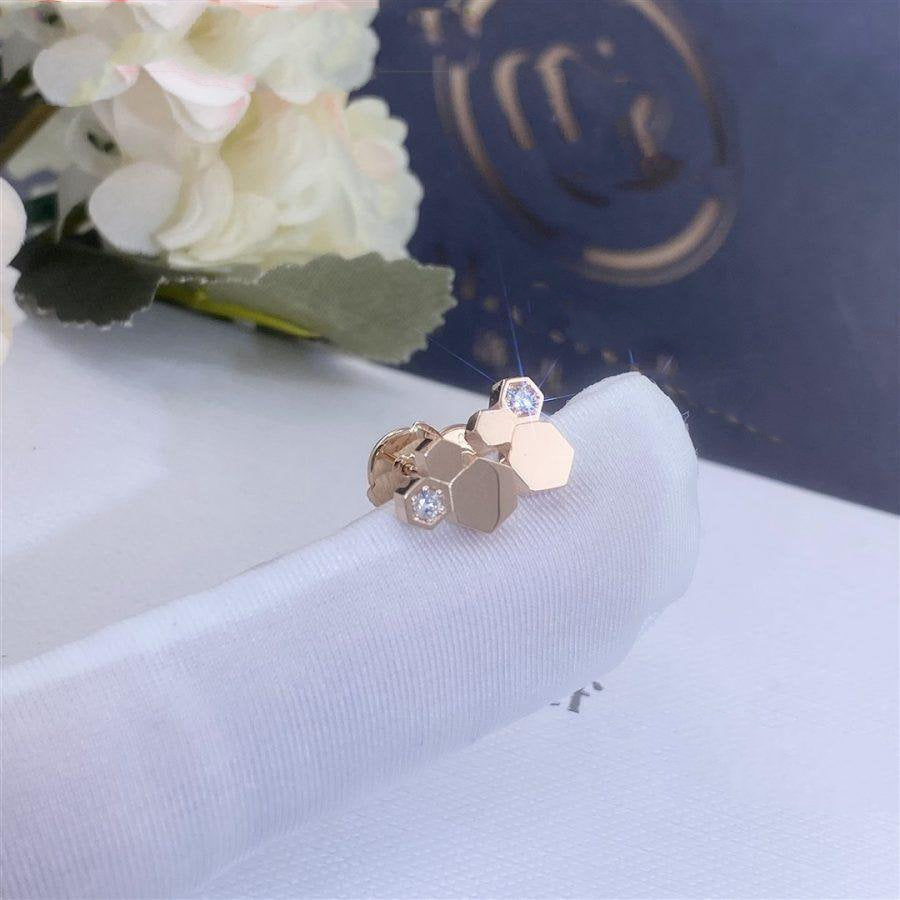 [Love More]BEE LOVE PINK GOLD DIAMOND EARRINGS