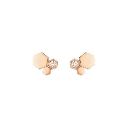 [Love More]BEE LOVE PINK GOLD DIAMOND EARRINGS