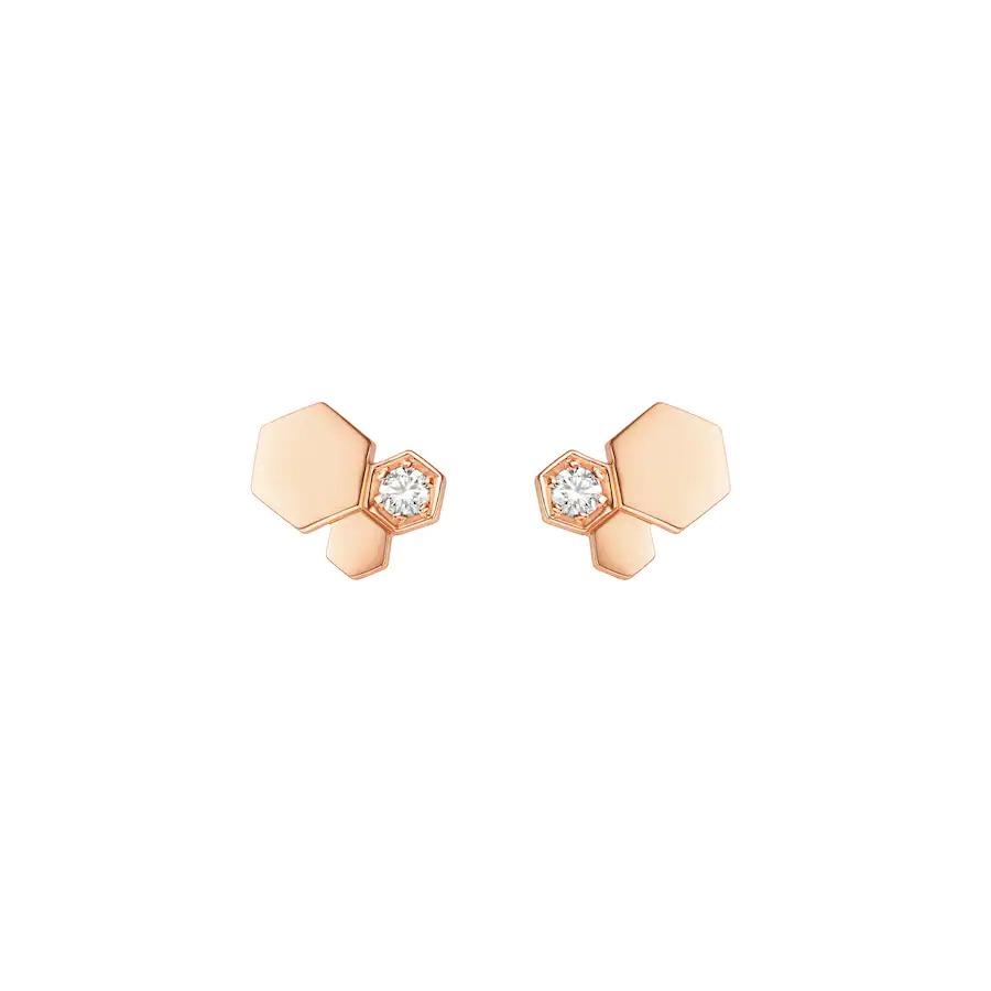 [Love More]BEE LOVE PINK GOLD DIAMOND EARRINGS