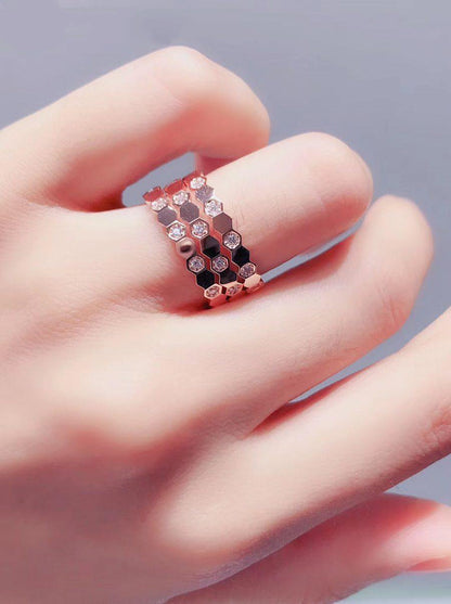 [Love More]BEE LOVE RING PINK GOLD DIAMOND