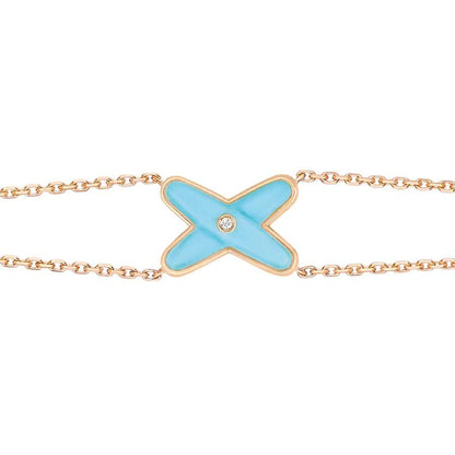 [Love More]JEUX BRACELET TURQUOISE PINK GOLD 1 DIAMOND