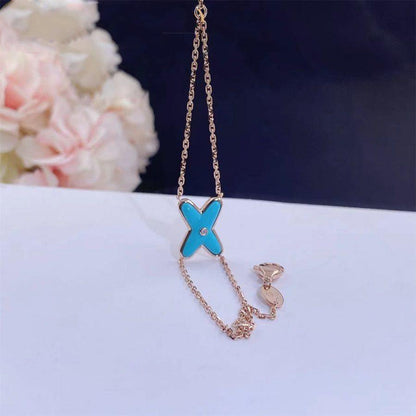 [Love More]JEUX BRACELET TURQUOISE PINK GOLD 1 DIAMOND