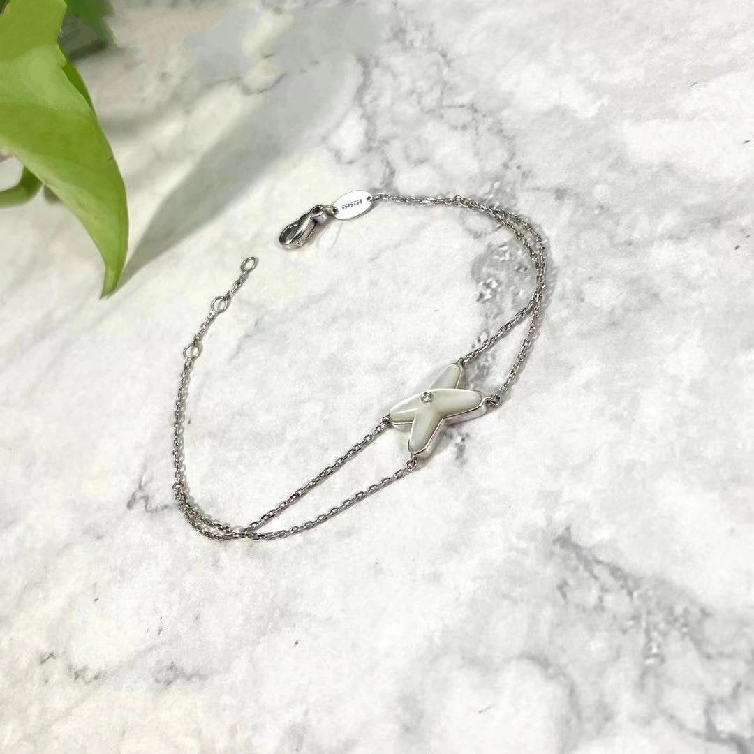 [Love More]JEUX BRACELET WHITE MOP SILVER 1 DIAMOND