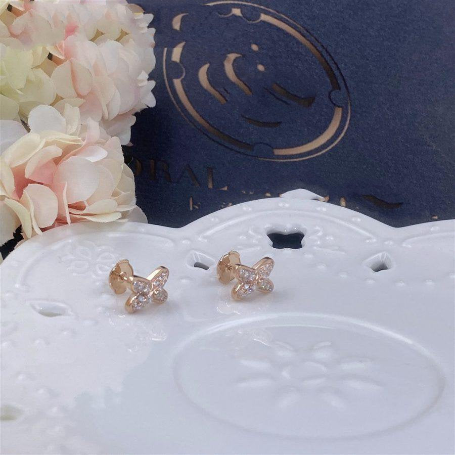 [Love More]JEUX DE PINK GOLD DIAMOND EARRINGS