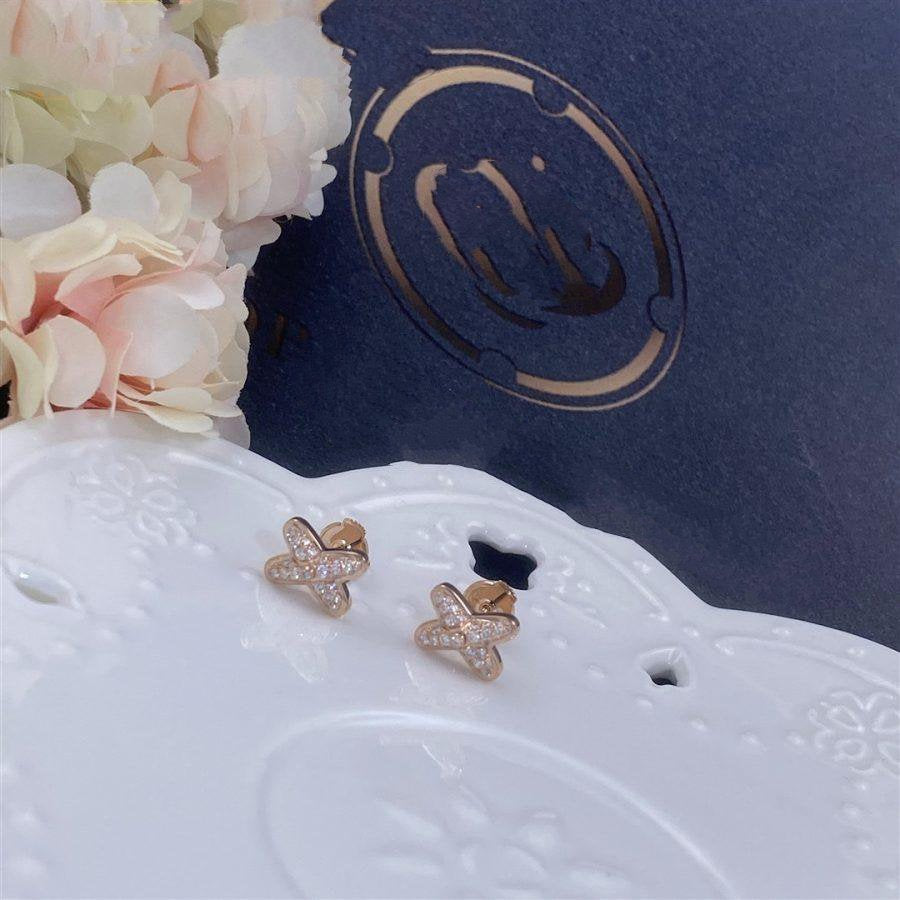 [Love More]JEUX DE PINK GOLD DIAMOND EARRINGS