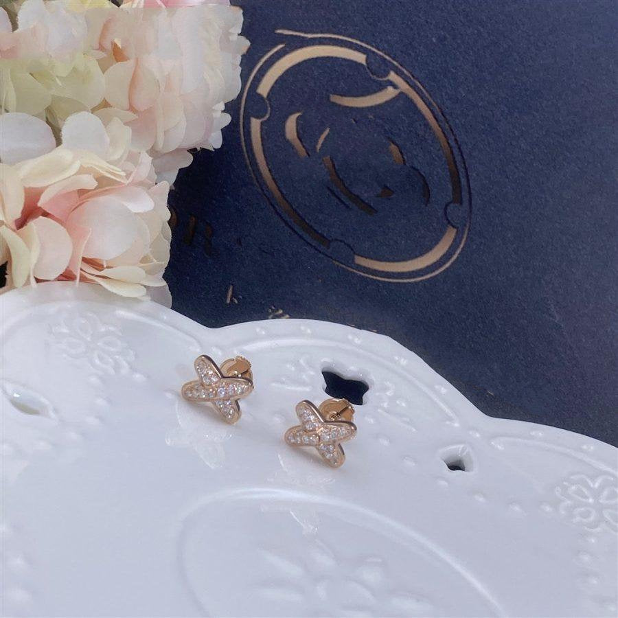 [Love More]JEUX DE PINK GOLD DIAMOND EARRINGS