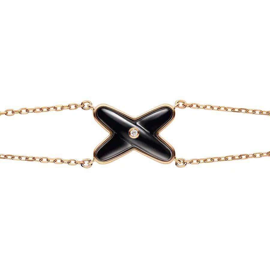 [Love More]JEUX BRACELET ONYX PINK GOLD 1 DIAMOND