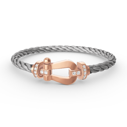 [Love More]FORCE LARGE HORSESHOE HALF DIAMOND BRACELET ROSE GOLD