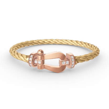 [Love More]FORCE LARGE HORSESHOE HALF DIAMOND BRACELET ROSE GOLD