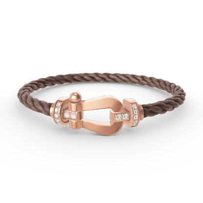 [Love More]FORCE LARGE HORSESHOE HALF DIAMOND BRACELET ROSE GOLD