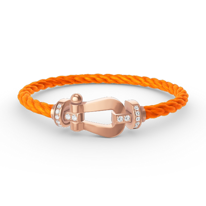 [Love More]FORCE LARGE HORSESHOE HALF DIAMOND BRACELET ROSE GOLD