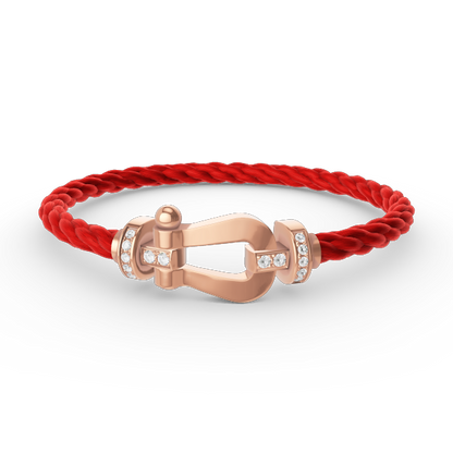 [Love More]FORCE LARGE HORSESHOE HALF DIAMOND BRACELET ROSE GOLD