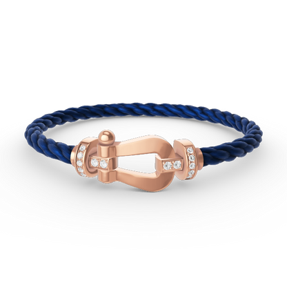 [Love More]FORCE LARGE HORSESHOE HALF DIAMOND BRACELET ROSE GOLD