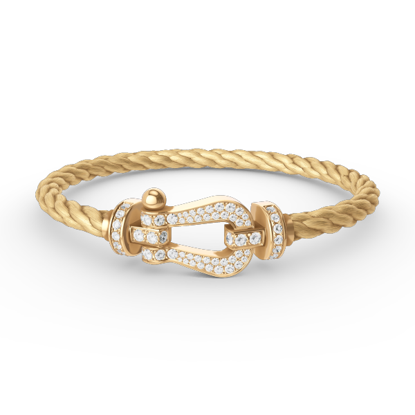 [Love More]FORCE LARGE HORSESHOE FULL DIAMOND BRACELET GOLD