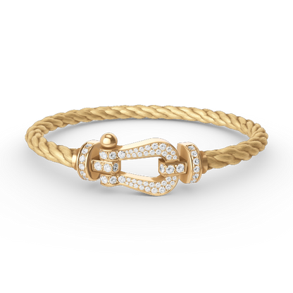 [Love More]FORCE LARGE HORSESHOE FULL DIAMOND BRACELET GOLD