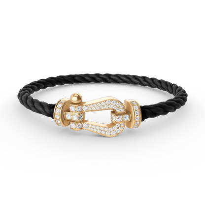 [Love More]FORCE LARGE HORSESHOE FULL DIAMOND BRACELET GOLD