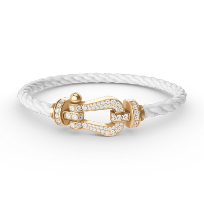 [Love More]FORCE LARGE HORSESHOE FULL DIAMOND BRACELET GOLD