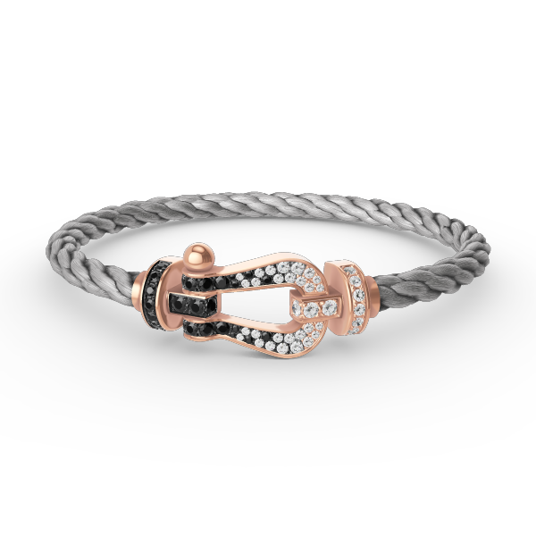 [Love More]FORCE LARGE HORSESHOE BLACK WHITE DIAMOND BRACELET ROSE GOLD