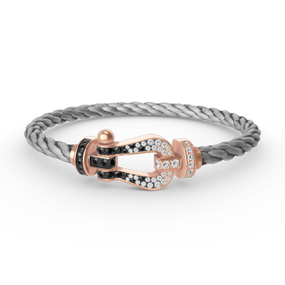 [Love More]FORCE LARGE HORSESHOE BLACK WHITE DIAMOND BRACELET ROSE GOLD